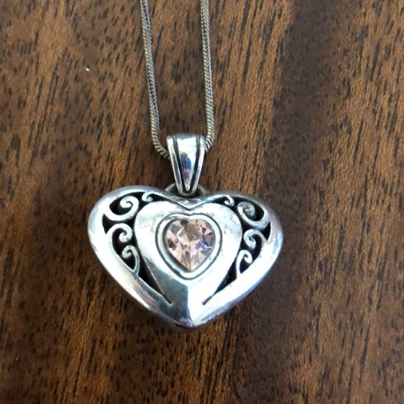 Brighton DIVINITY reversible rhinestone heart necklace - Picture 1 of 10